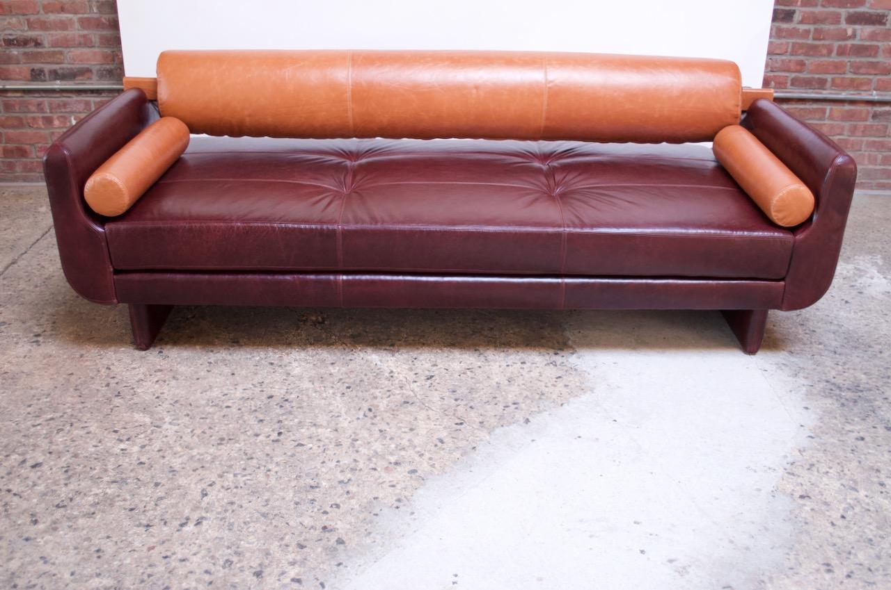 Post-Modern Leather 'Matinee' Sofa / Daybed by Vladimir Kagan