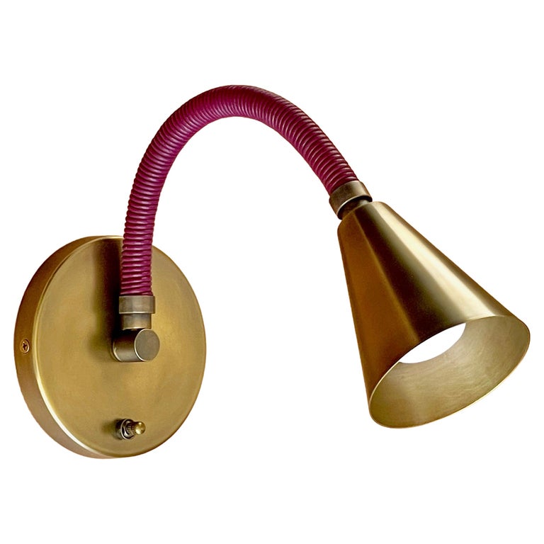 Leather Meander Flexible Wall Sconce For Sale