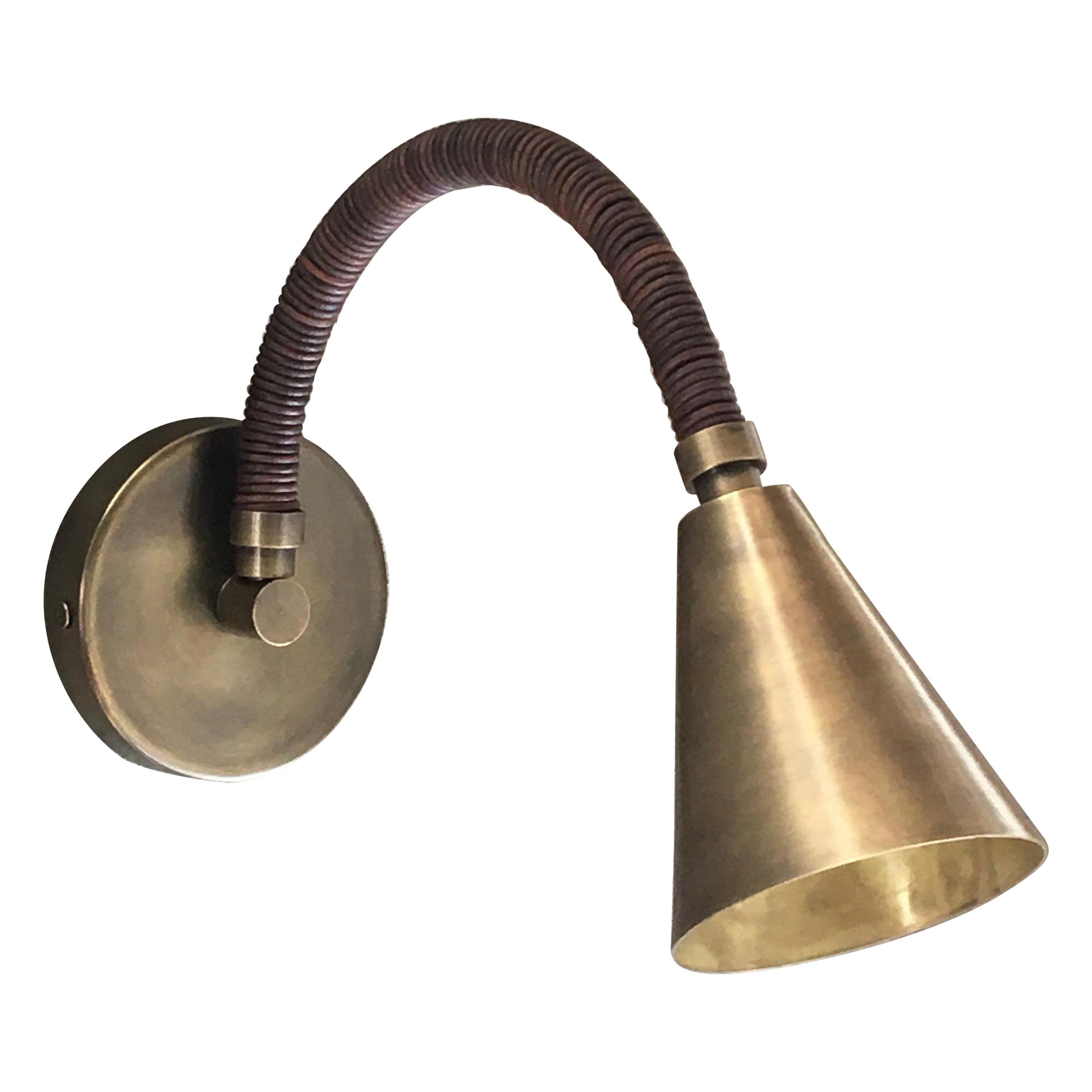 Leather Meander Wall Sconce For Sale