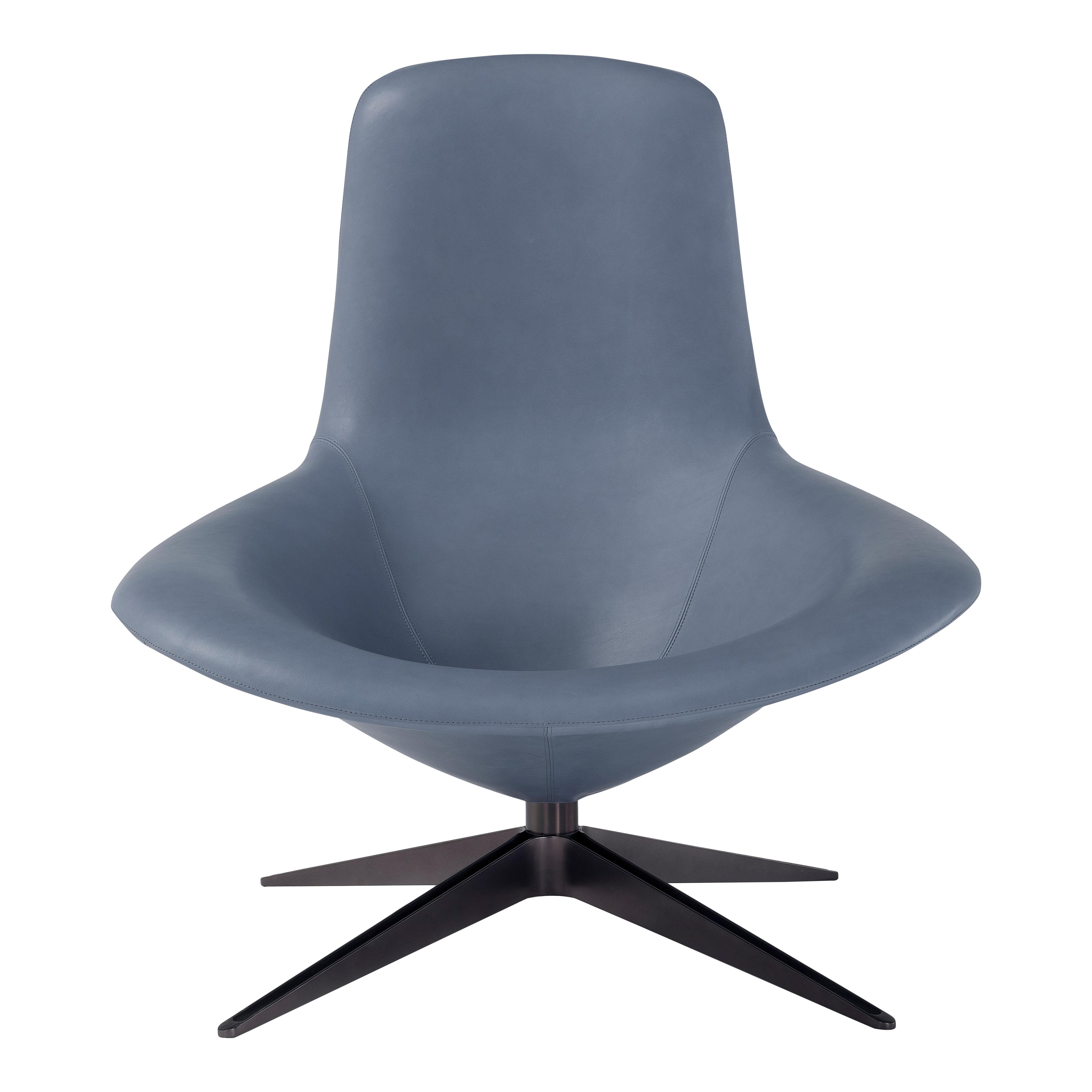 Leather Medea Swivel Armchair by Amura Lab