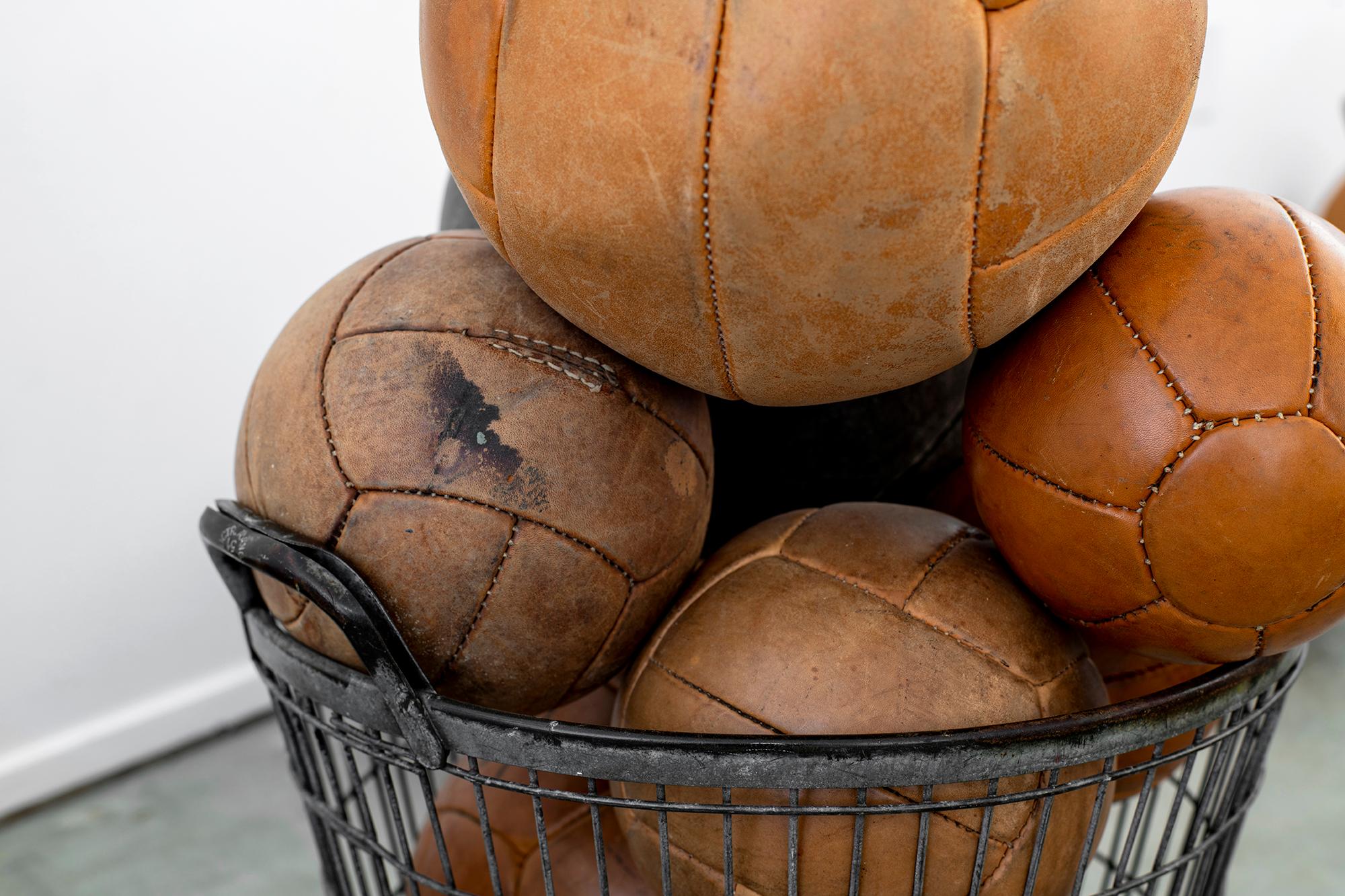 Mid-20th Century Leather Medicine Balls