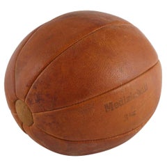 Vintage Leather "Medizinball 3 kg", Medicine Ball, Germany, circa 1930s