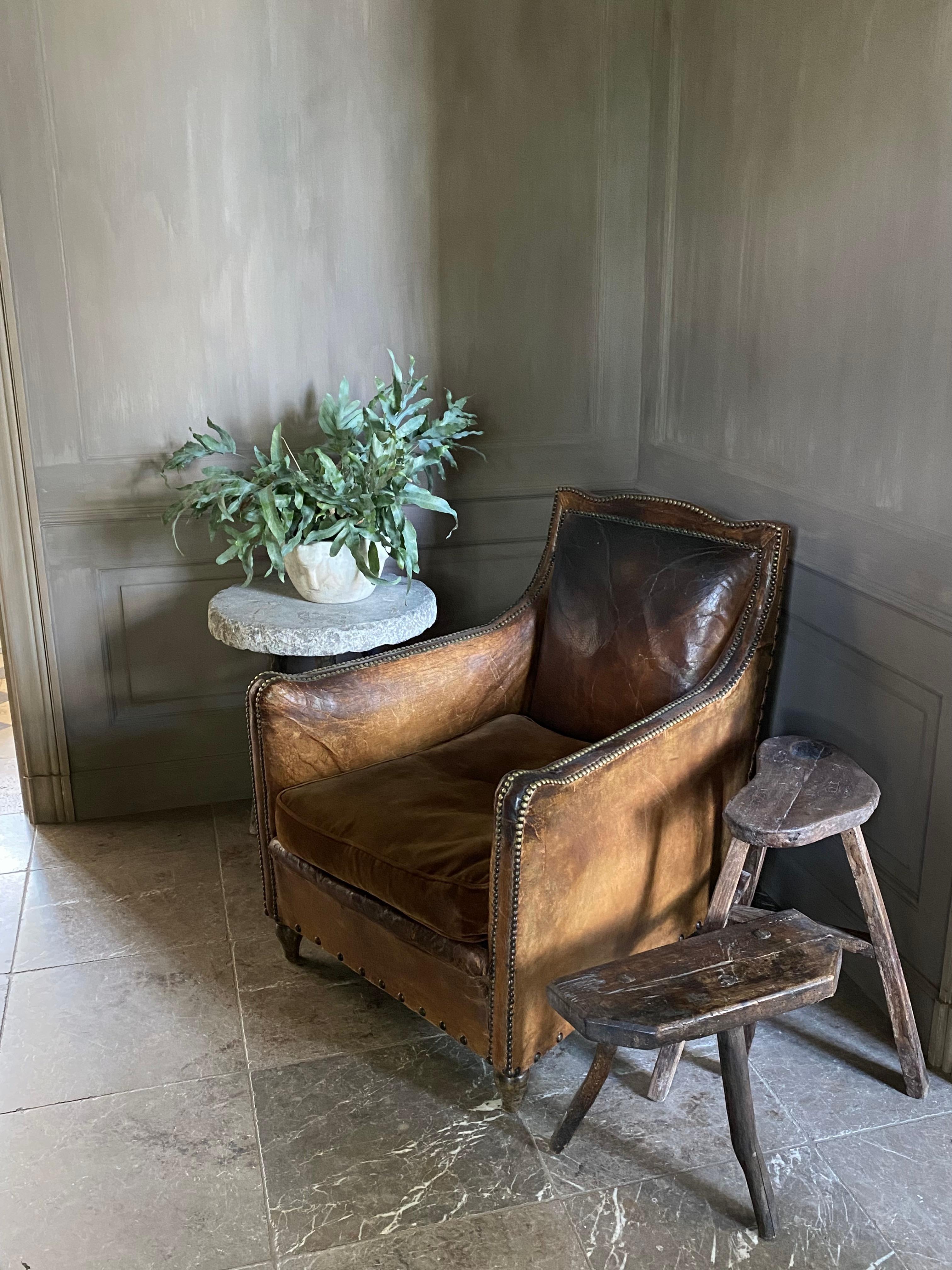 Leather Men's Club Chair In Good Condition In Nijlen, BE