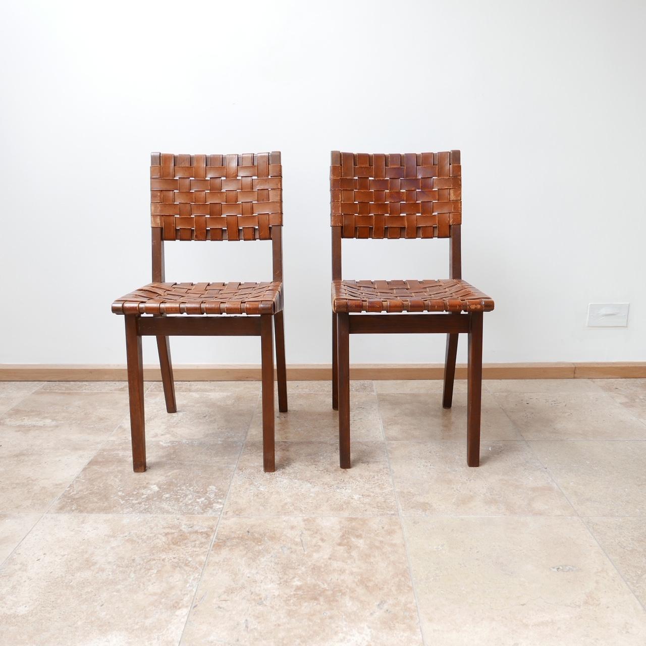 Leather Midcentury Chairs Attributed to Jens Risom 12