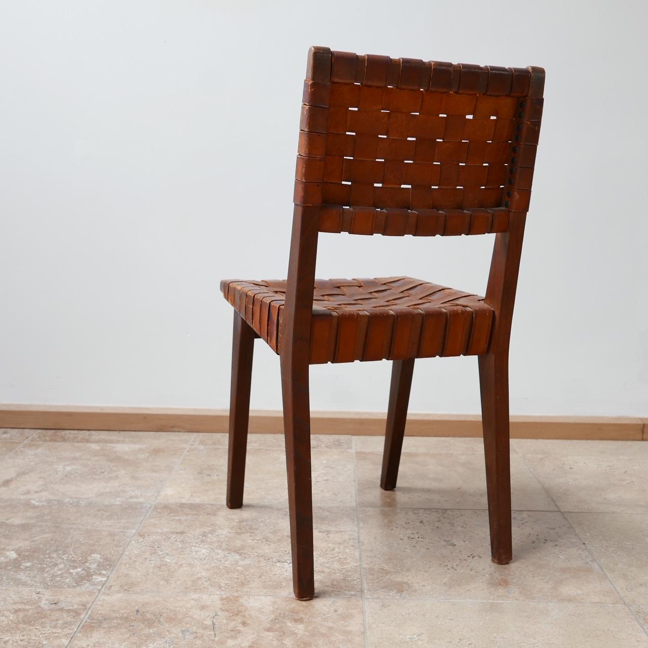 Leather Midcentury Chairs Attributed to Jens Risom 1