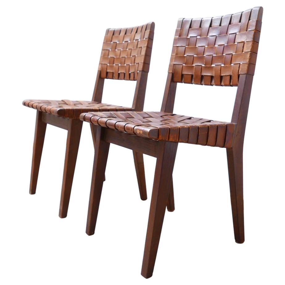 Leather Midcentury Chairs Attributed to Jens Risom
