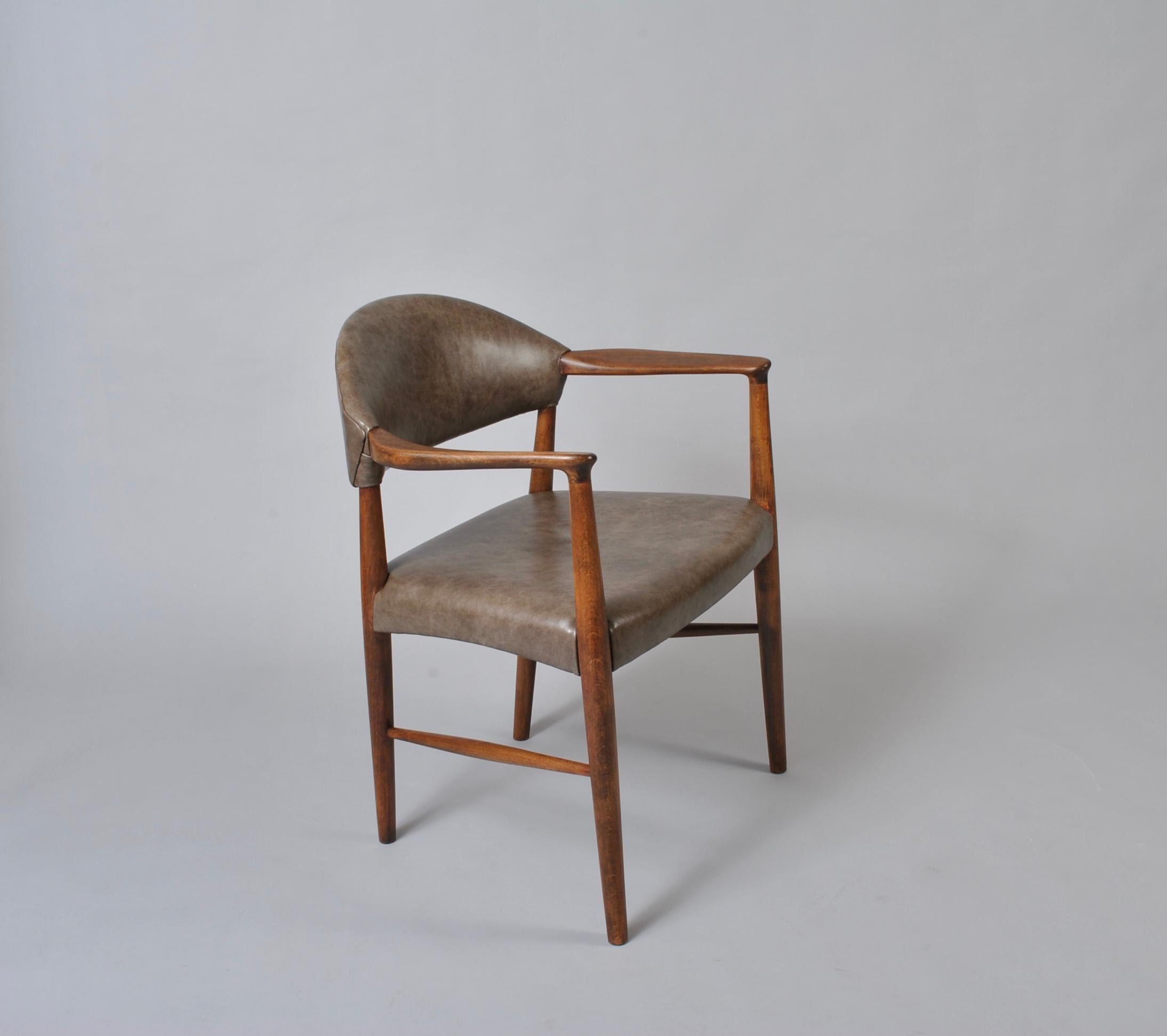 Leather Midcentury Danish Chair by Kurt Olsen 5