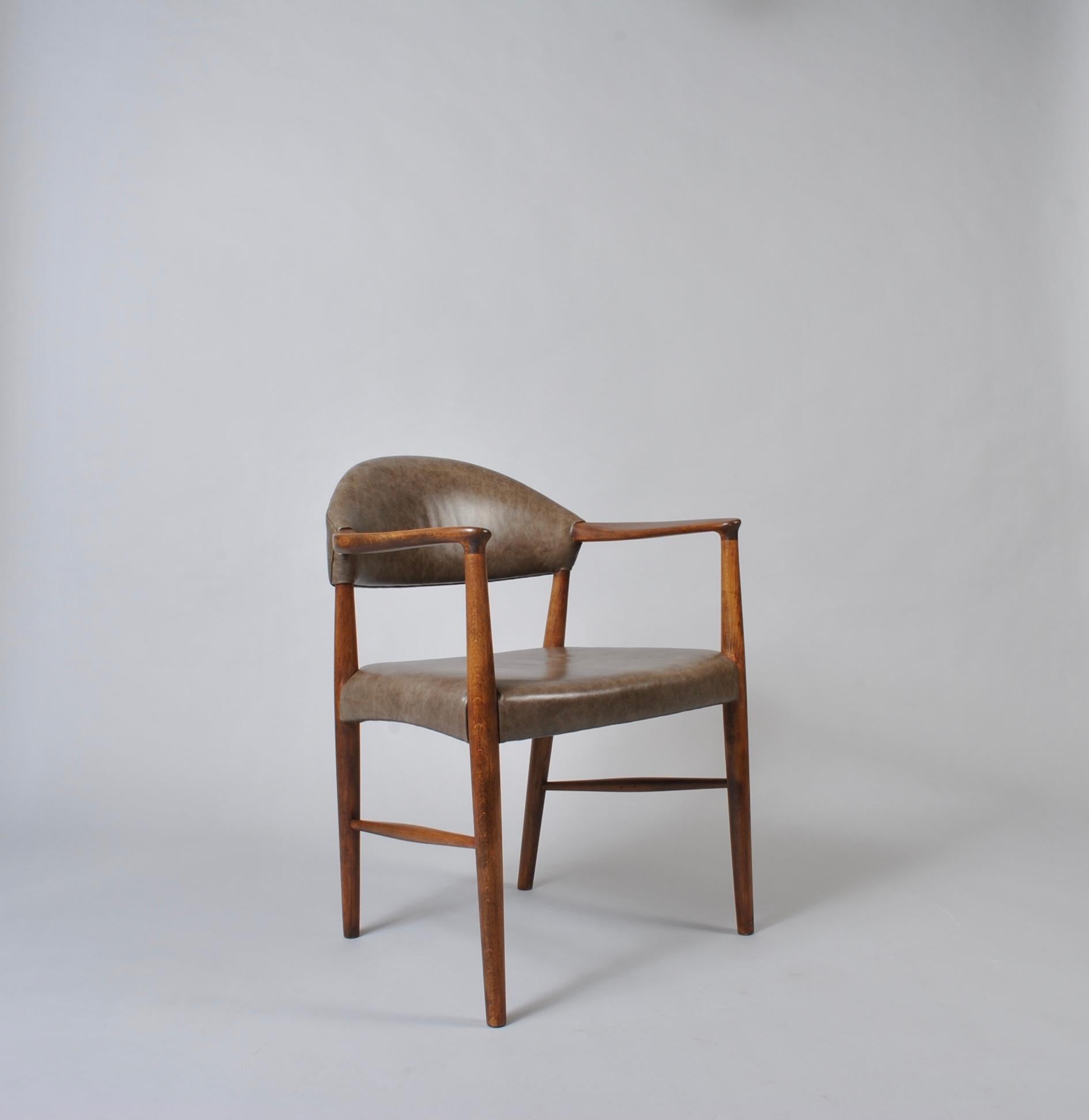 Leather Midcentury Danish Chair by Kurt Olsen 6
