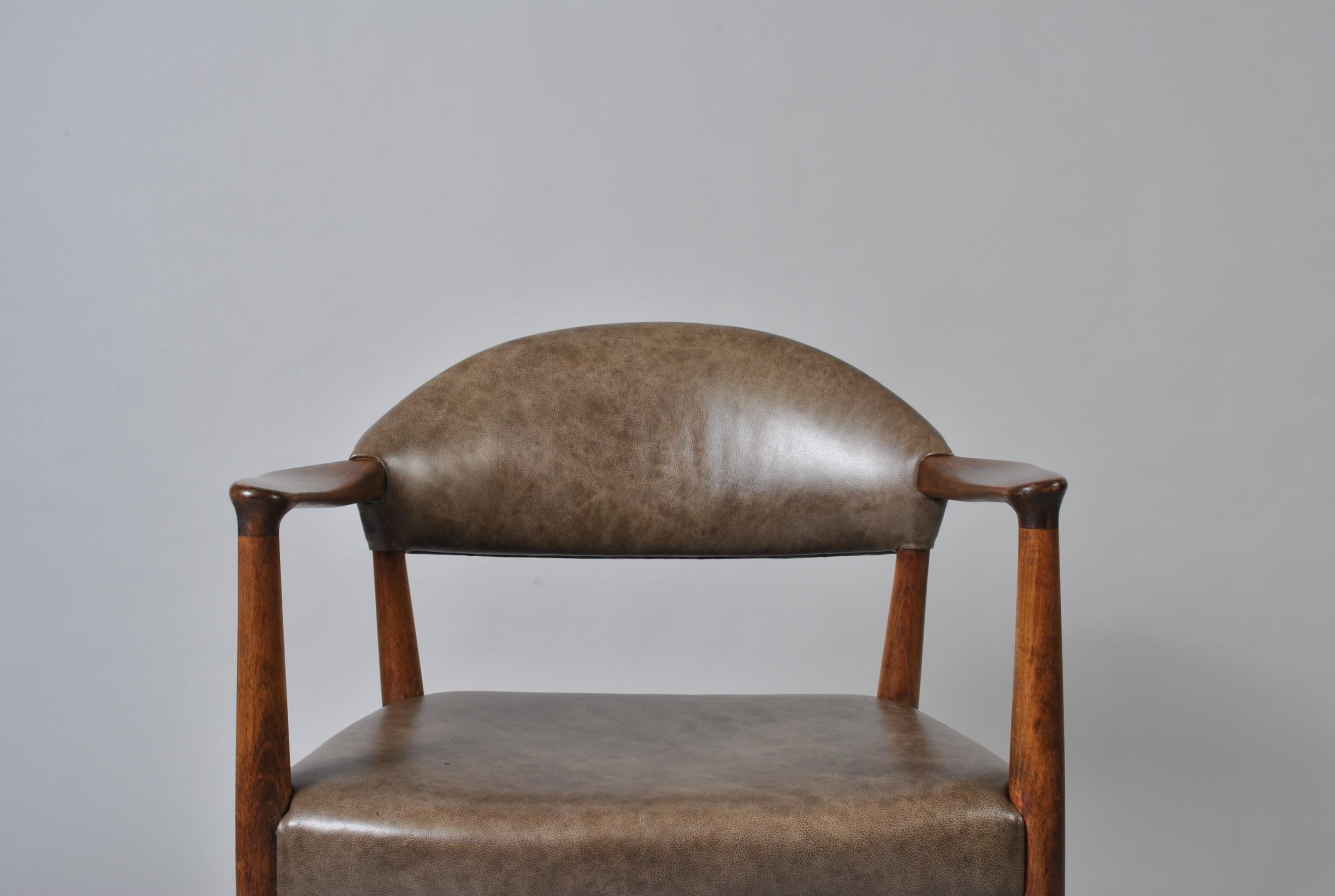 Mid-Century Modern Leather Midcentury Danish Chair by Kurt Olsen