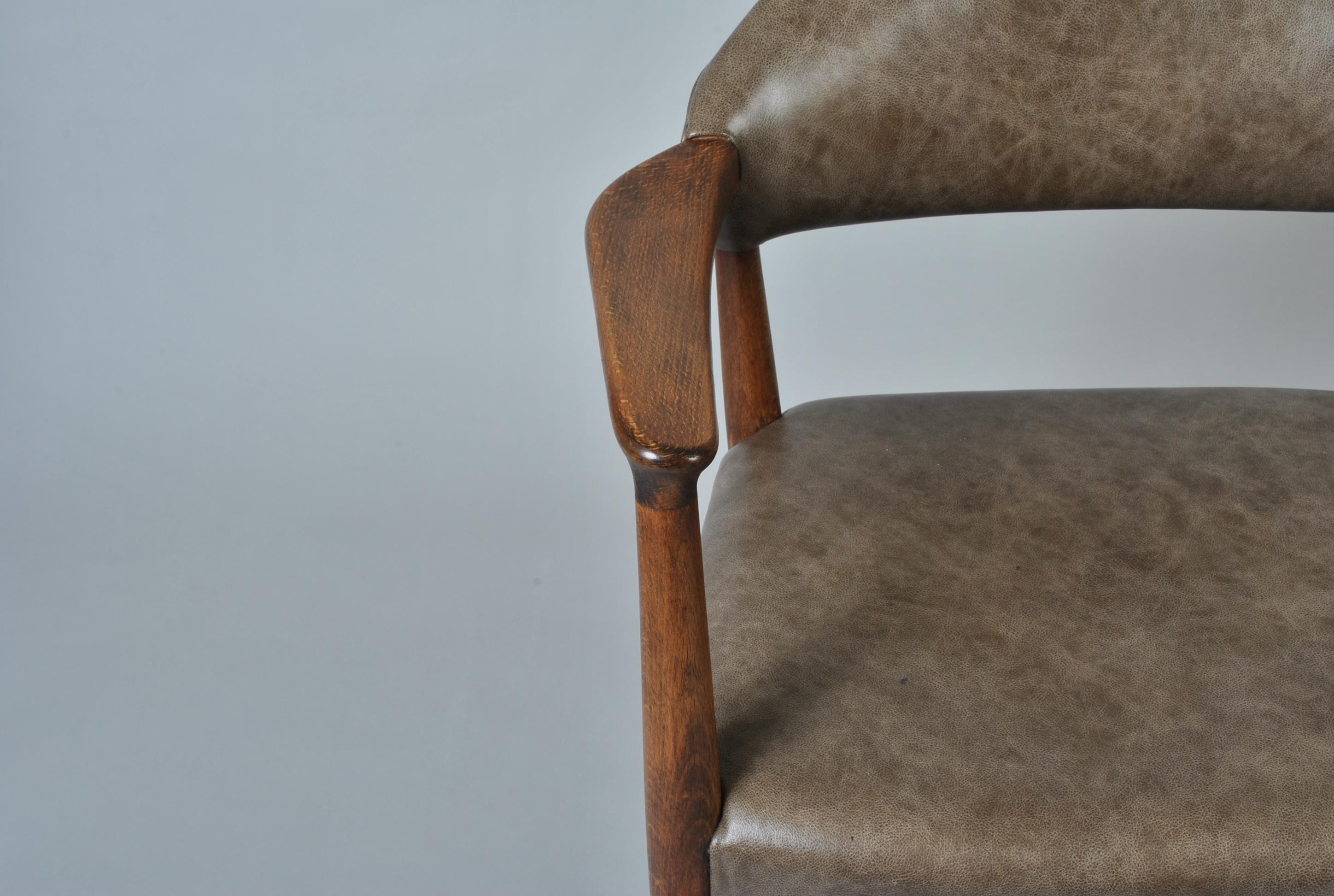 20th Century Leather Midcentury Danish Chair by Kurt Olsen