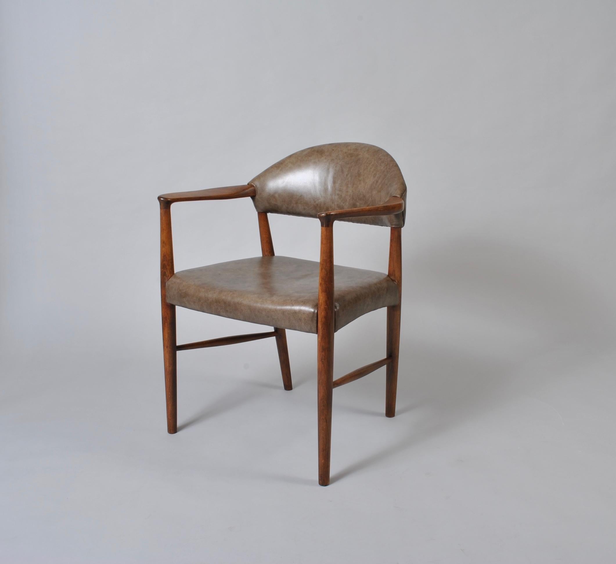 Leather Midcentury Danish Chair by Kurt Olsen 2