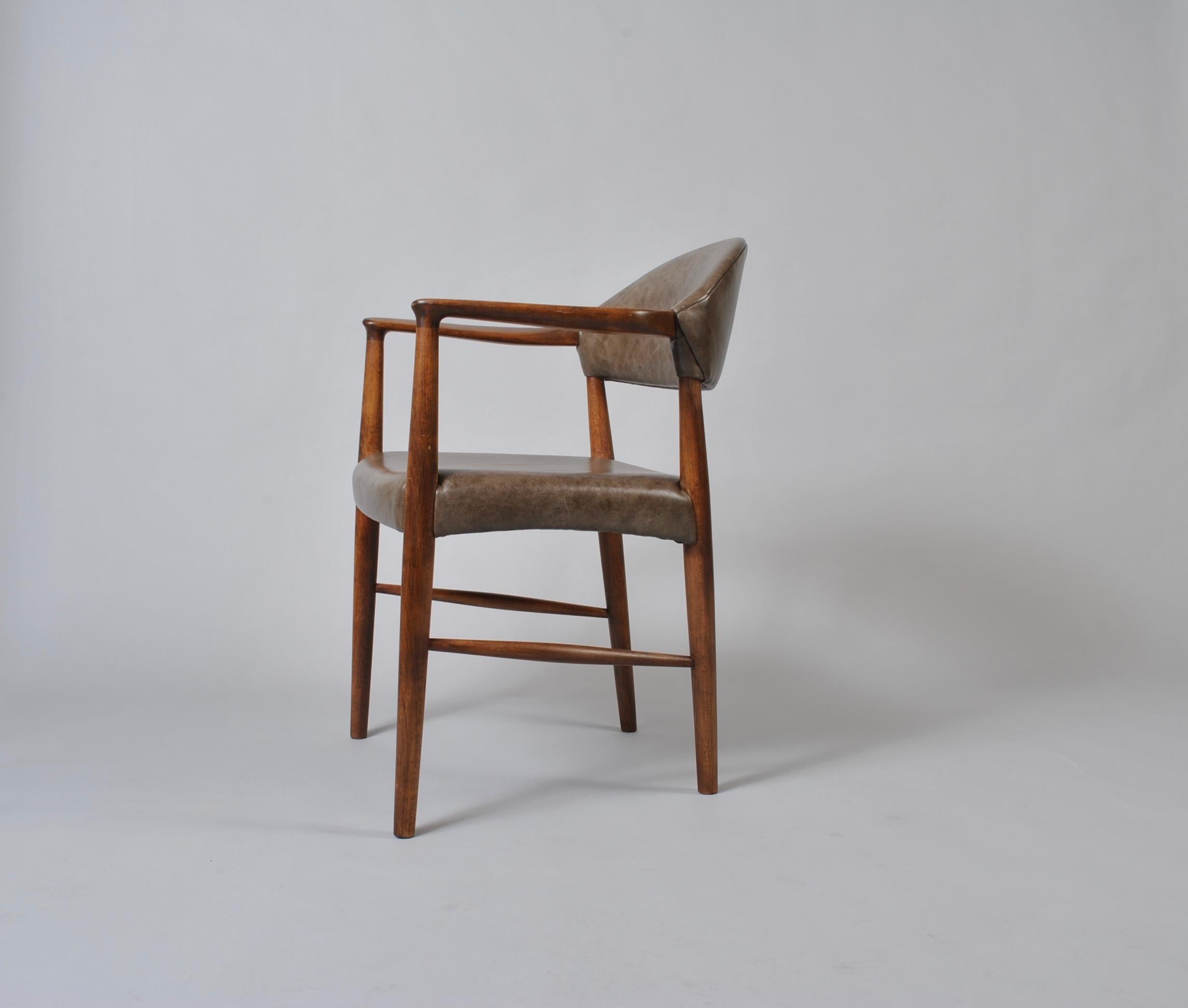 Leather Midcentury Danish Chair by Kurt Olsen 3