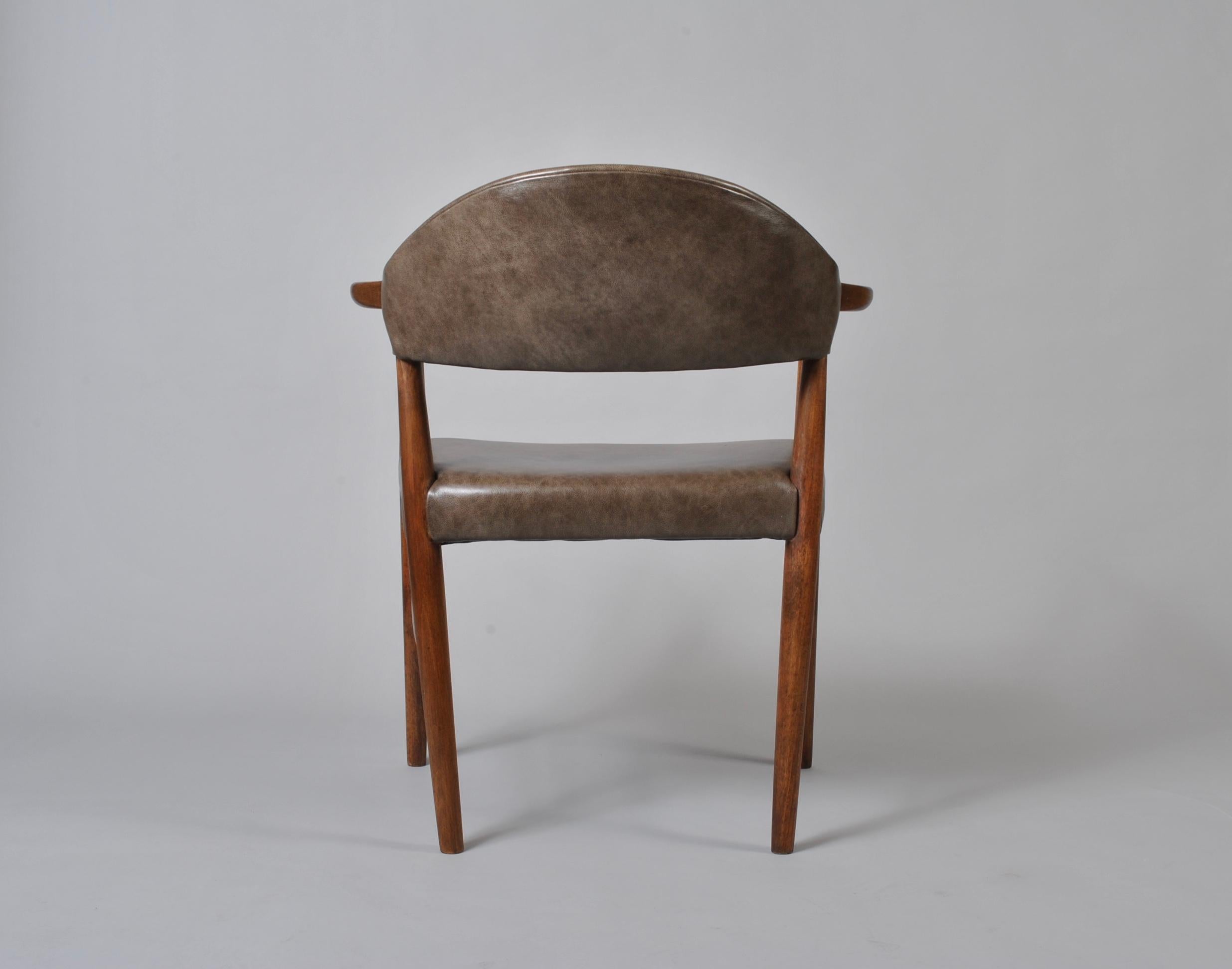 Leather Midcentury Danish Chair by Kurt Olsen 4