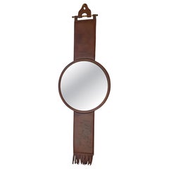 Leather Mirror, att. to Uno & Östen Kristiansson, Luxus Vittsjö, Circa 1965-1975