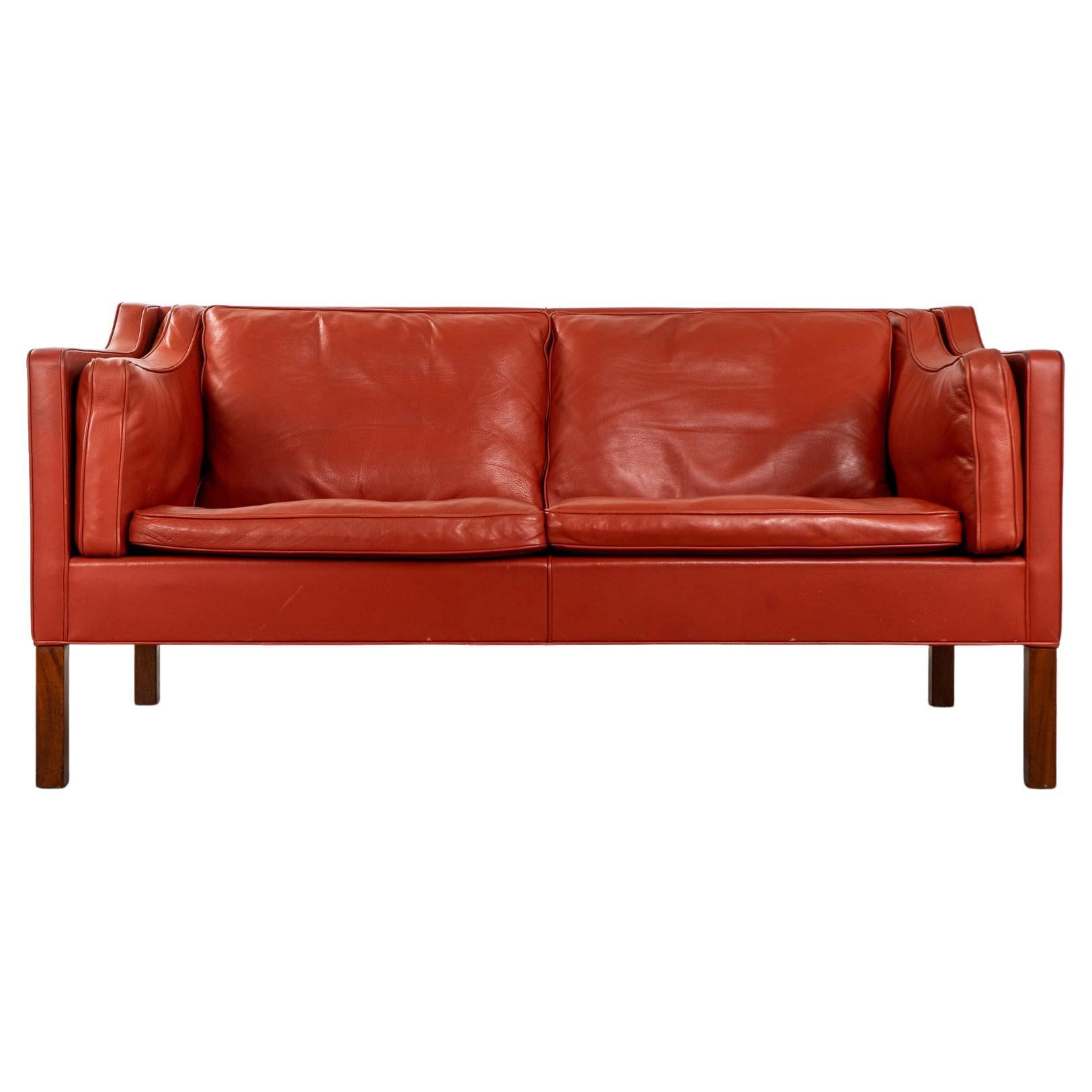 Leather "Model 2212" Loveseat By Borge Mogensen