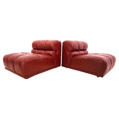 Used Leather modular armchair set of 2 Italy 70s