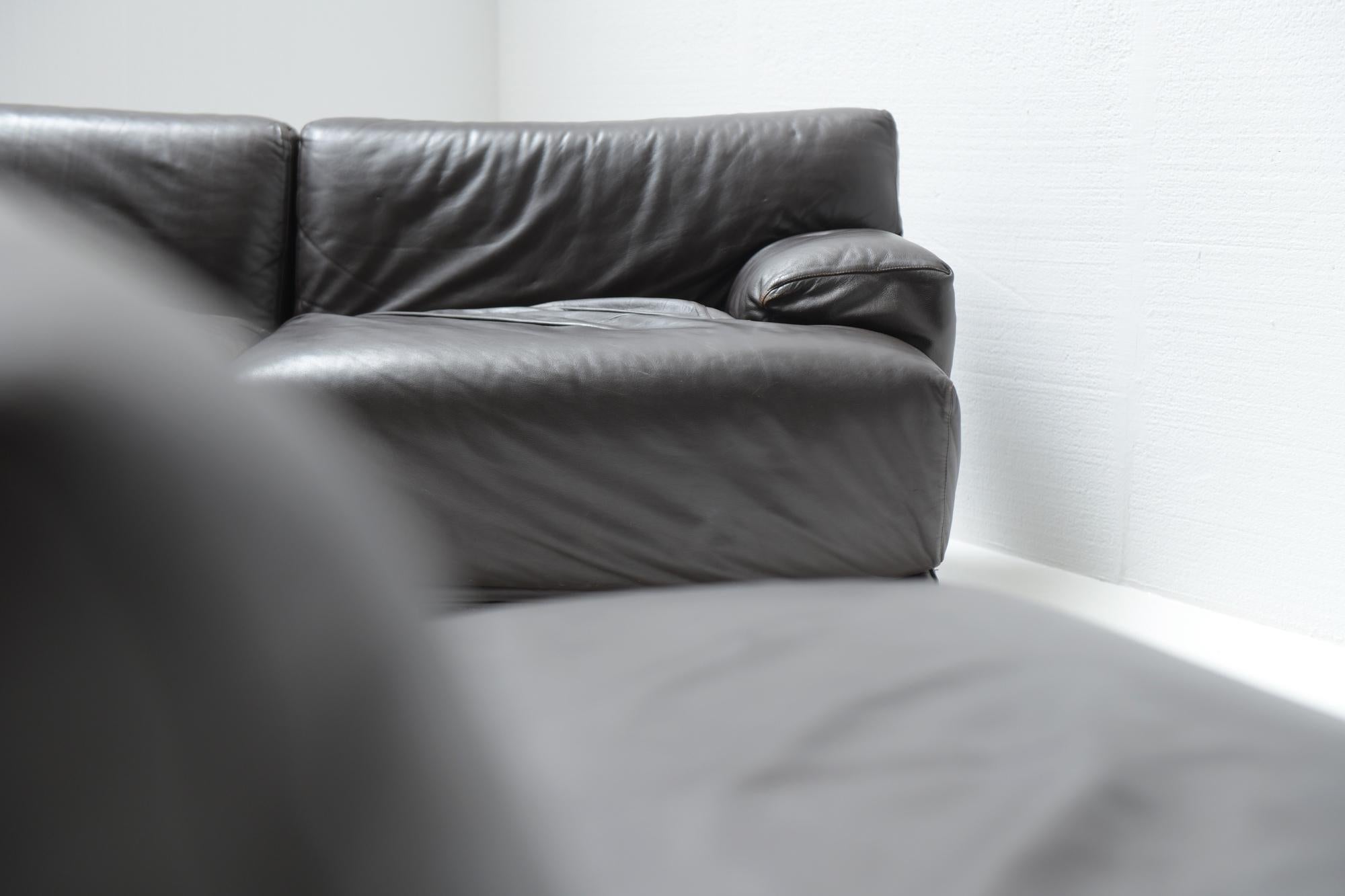 Modulares Fiandra-Sofa aus Leder von Vico Magistretti für Cassina, Italien im Angebot 7