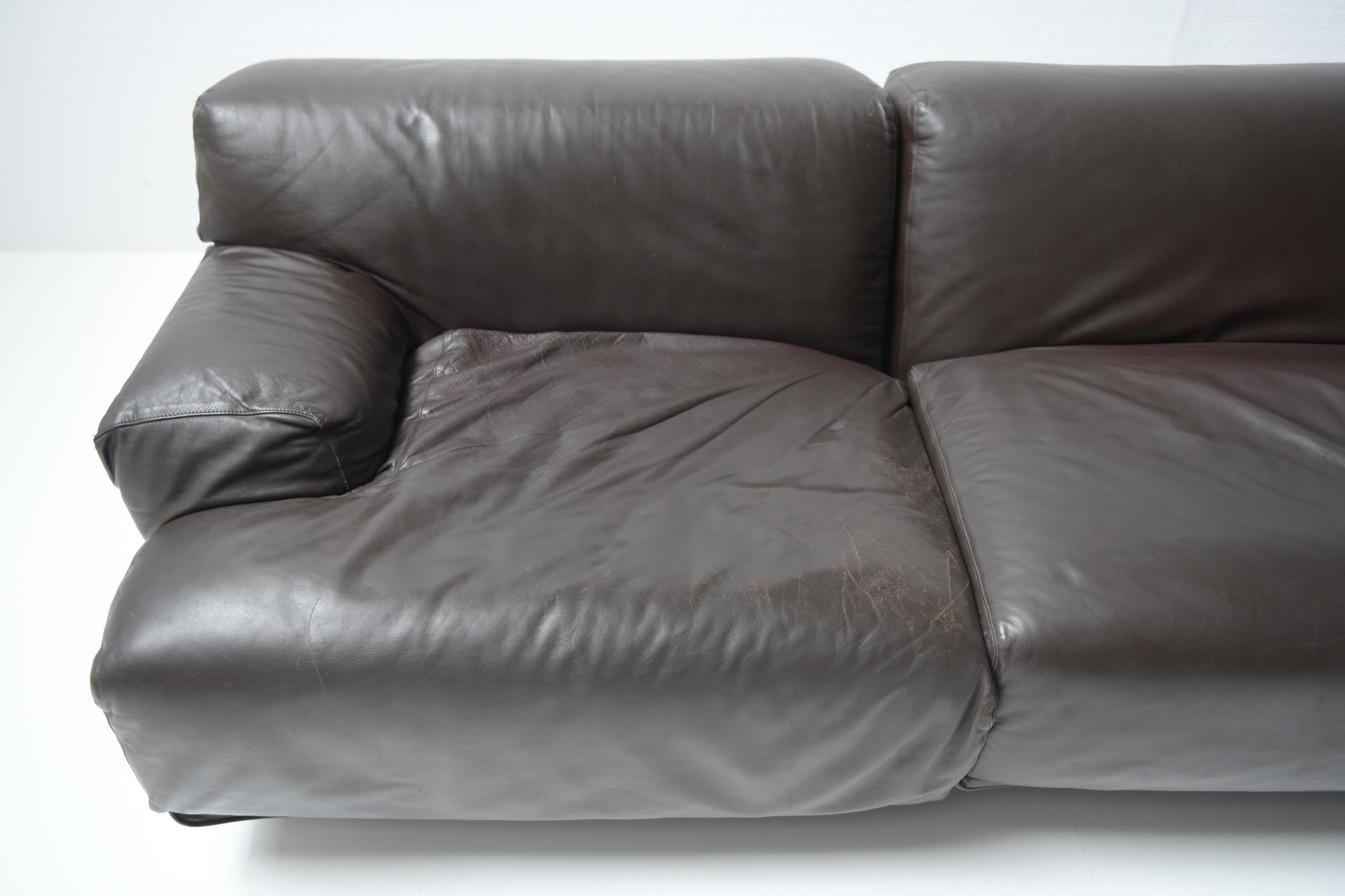Modulares Fiandra-Sofa aus Leder von Vico Magistretti für Cassina, Italien im Angebot 1
