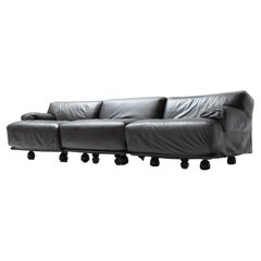 Modulares Fiandra-Sofa aus Leder von Vico Magistretti für Cassina, Italien