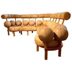 Leather modular sofa circa 1980