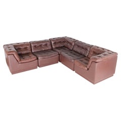 Leather modular sofa