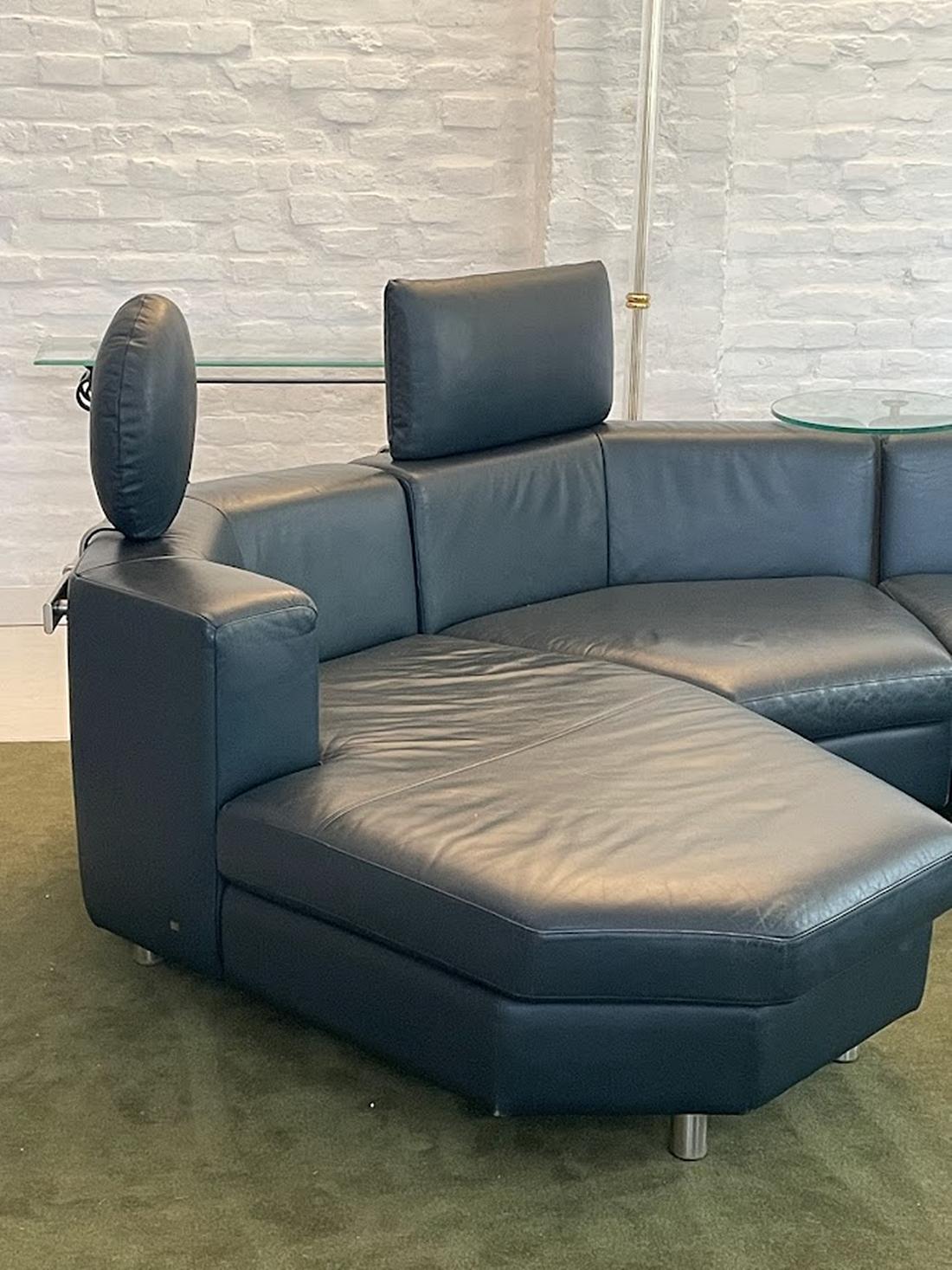 Late 20th Century Leather Modular Sofa Set by Rolf Benz 1990s For Sale