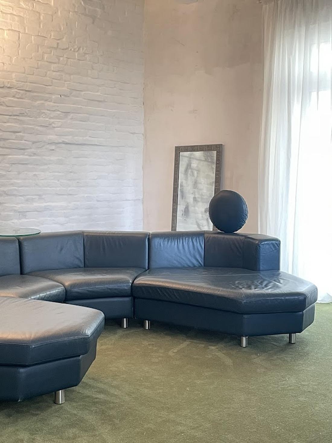Leather Modular Sofa Set by Rolf Benz 1990s For Sale 1