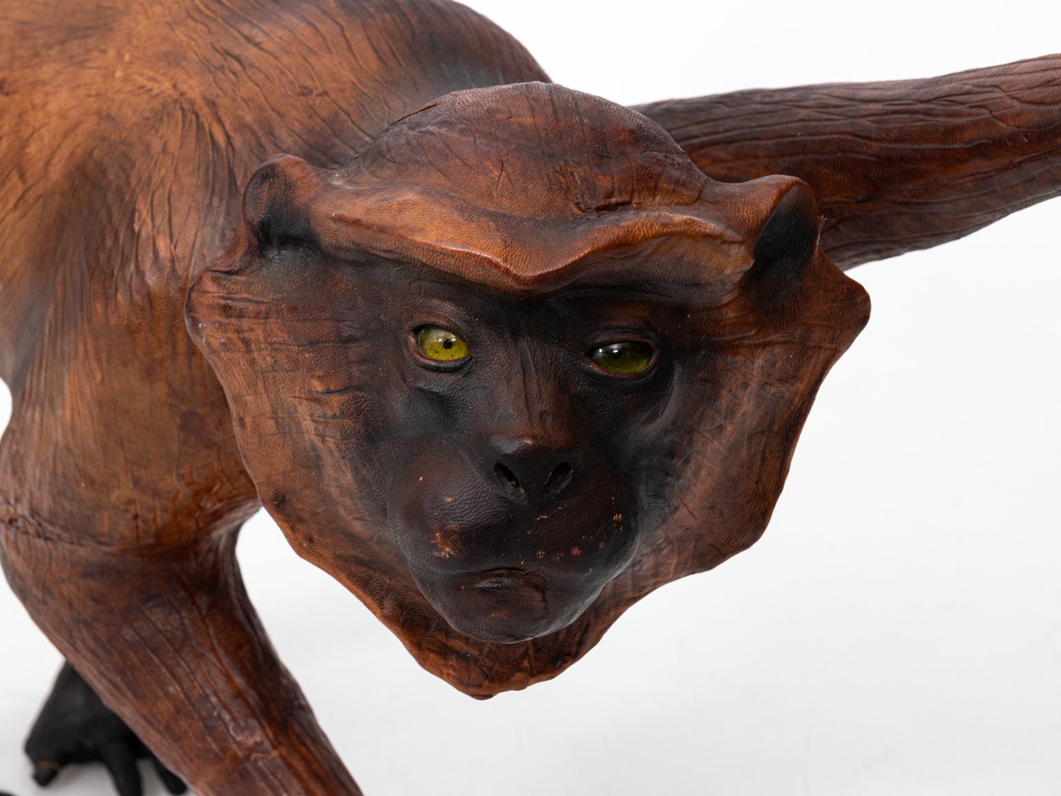 20th Century Leather Monkey Figure