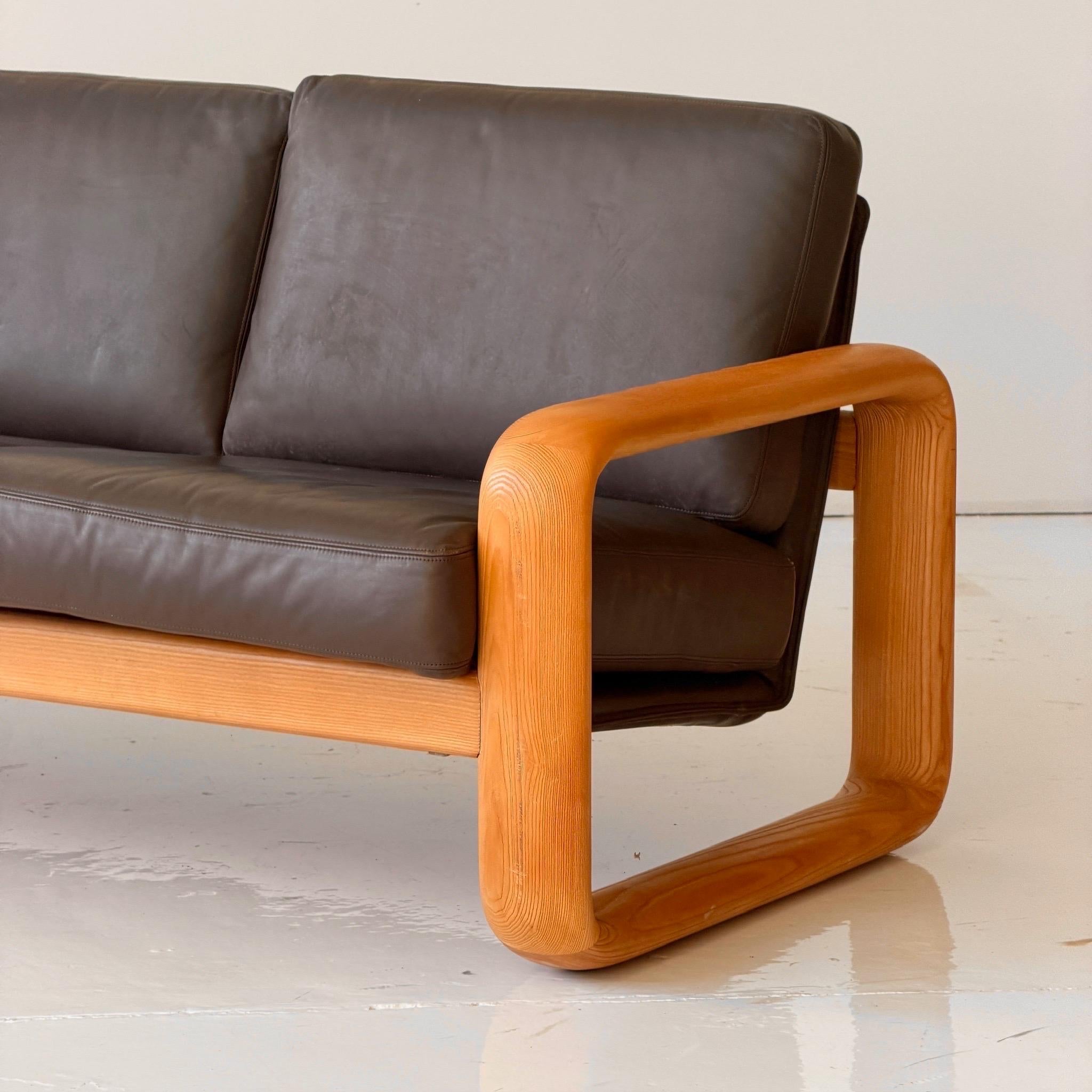 c. 1970s. Germany. Full oak construction with leather upholstery. 

