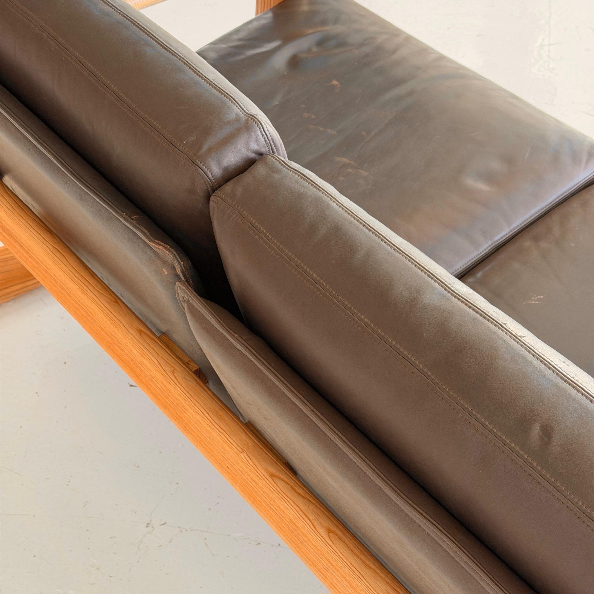 Other Leather + Oak Hombre Sofa by Burkhard Vogetherr for Rosenthal For Sale