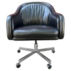 Leather Office Chair by Ward Bennett for Bricket Associates