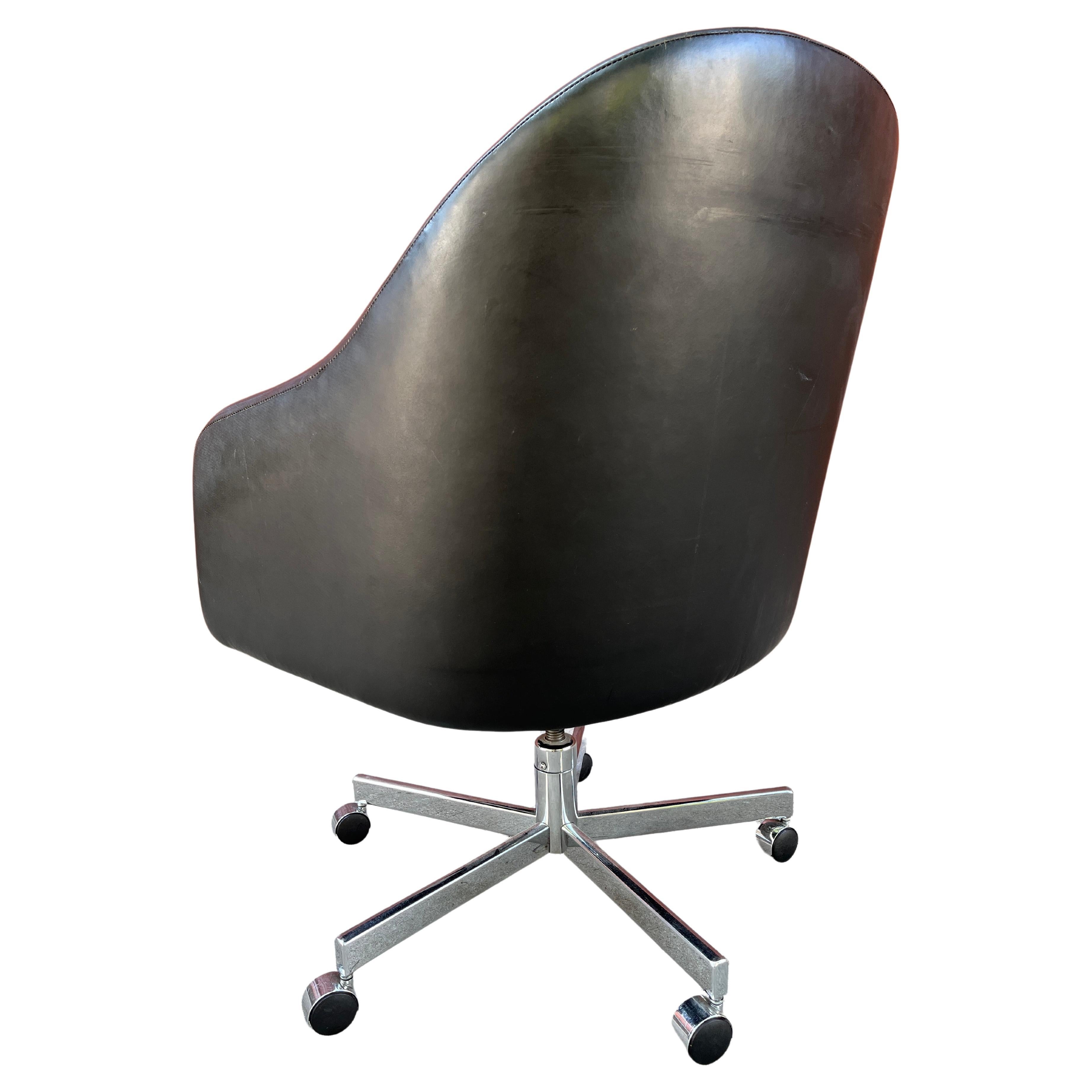 Silla de oficina de piel de Ward Bennett para Bricket Associates siglo XX en venta