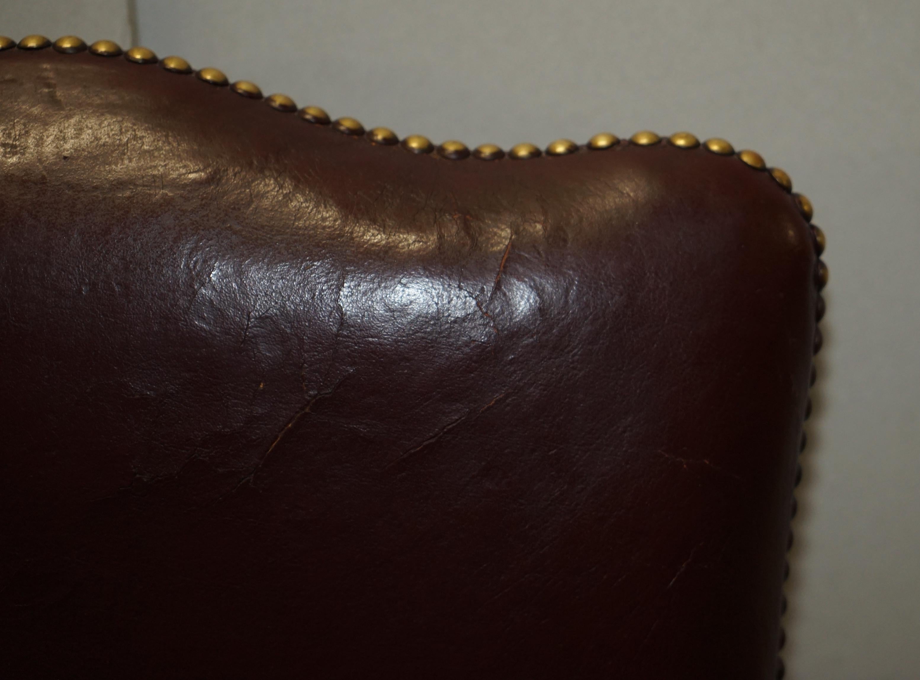 English Leather Office Guest Chair from Princess Diana's Family Estate Spencer House For Sale