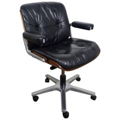 Leather Office Swivel Chair from Stoll Giroflex AG, Switzerland, 1970s