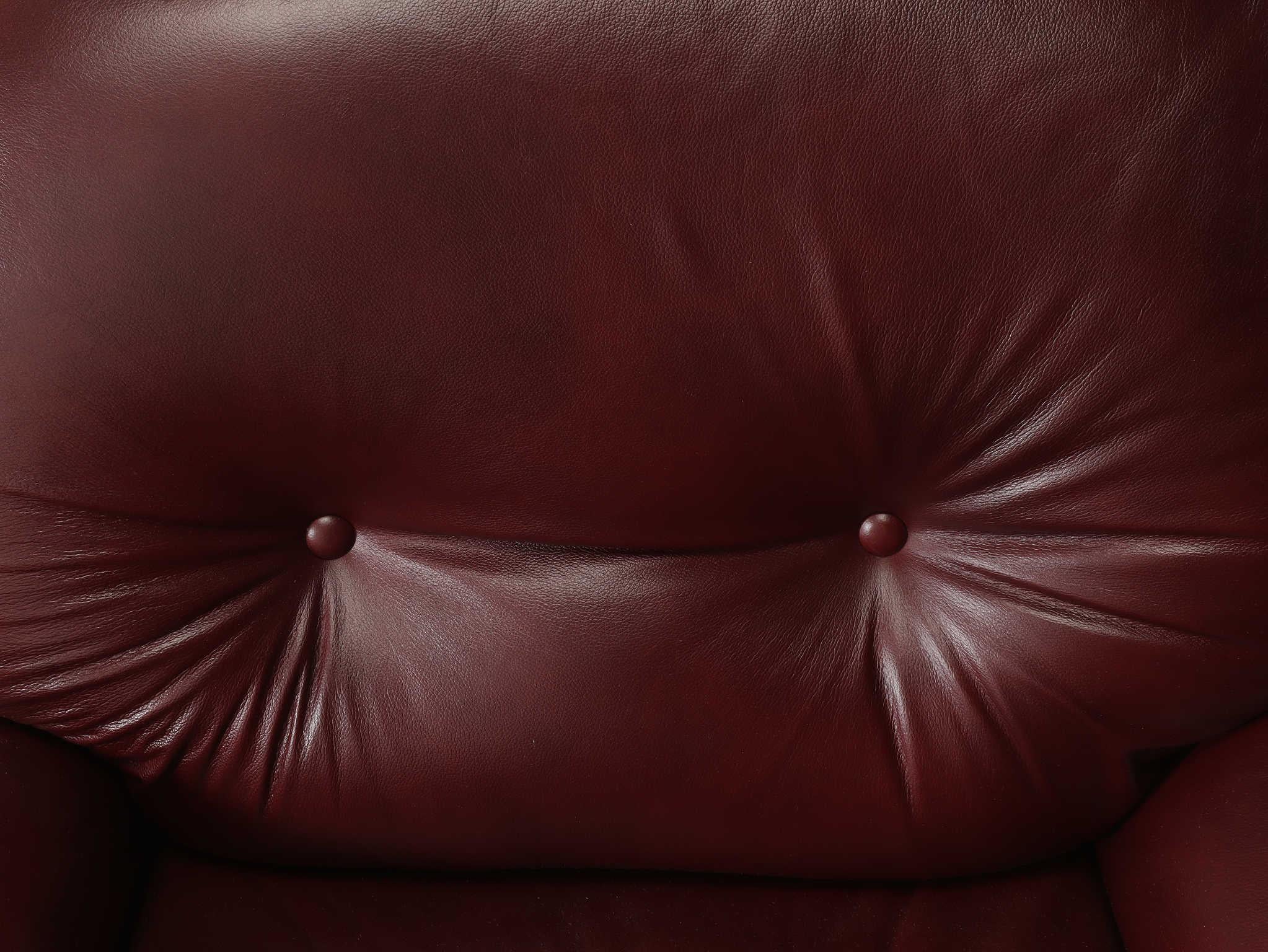 Italian Leather Okay Armchair by Adriano Piazzesi , Italy 1970s