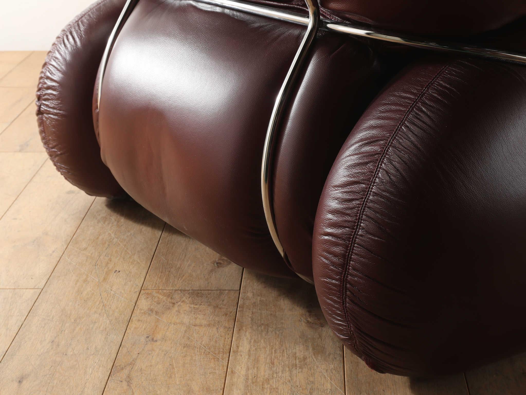 Leather Okay Armchair by Adriano Piazzesi , Italy 1970s 2