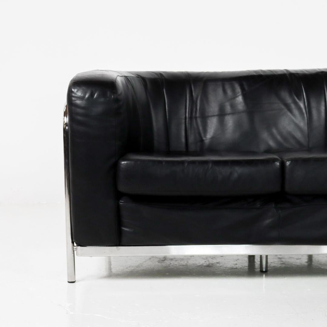 Post-Modern Leather Onda Three-seater Sofa by De Pas, D'urbino & Lomazzi for Zanotta For Sale