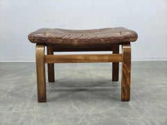 Pouf en cuir d'Ingmar Relling pour Westnofa, Norvège, années 1960