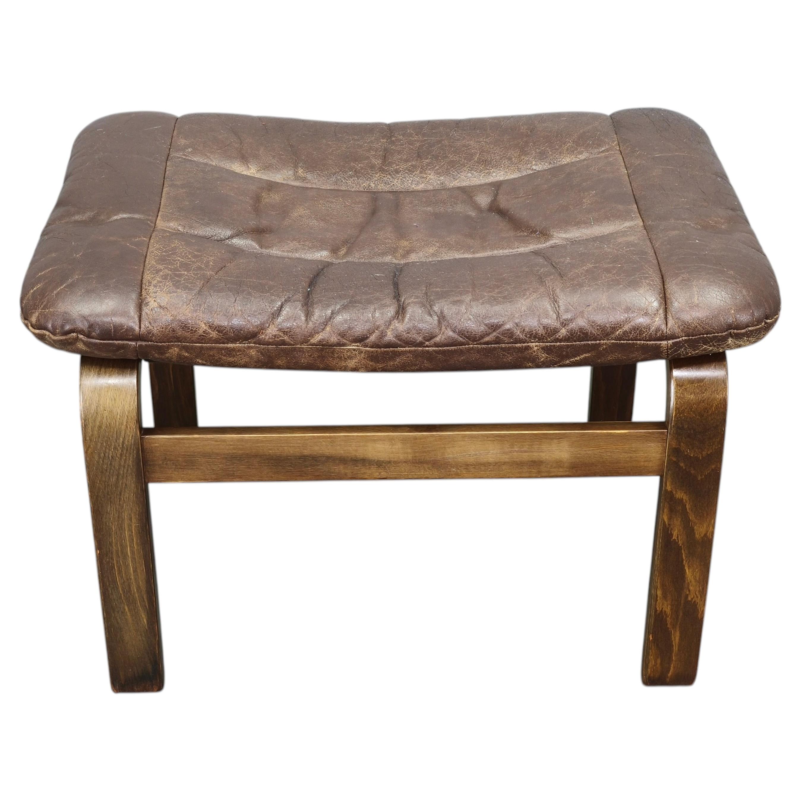 Leather Ottoman by Ingmar Relling for Westnofa, Norway, 1960s