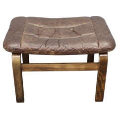 Pouf en cuir d'Ingmar Relling pour Westnofa, Norvège, années 1960