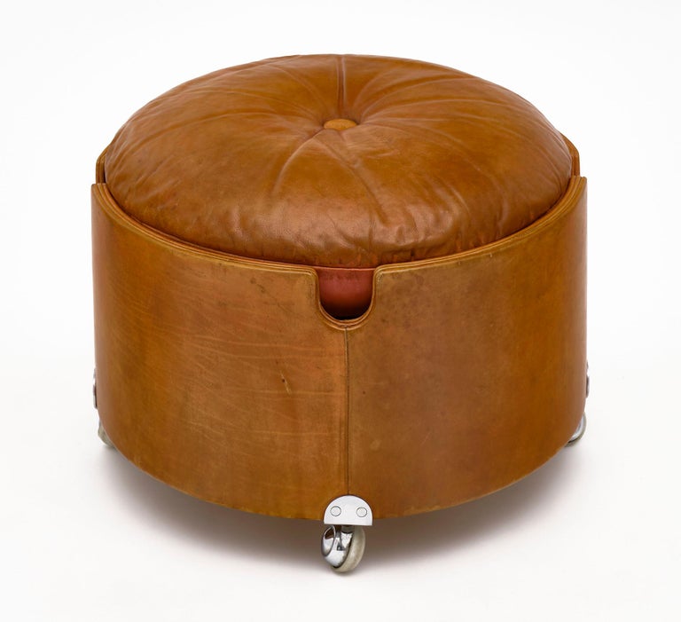 Leather Ottoman by Poltrona Frau at 1stDibs