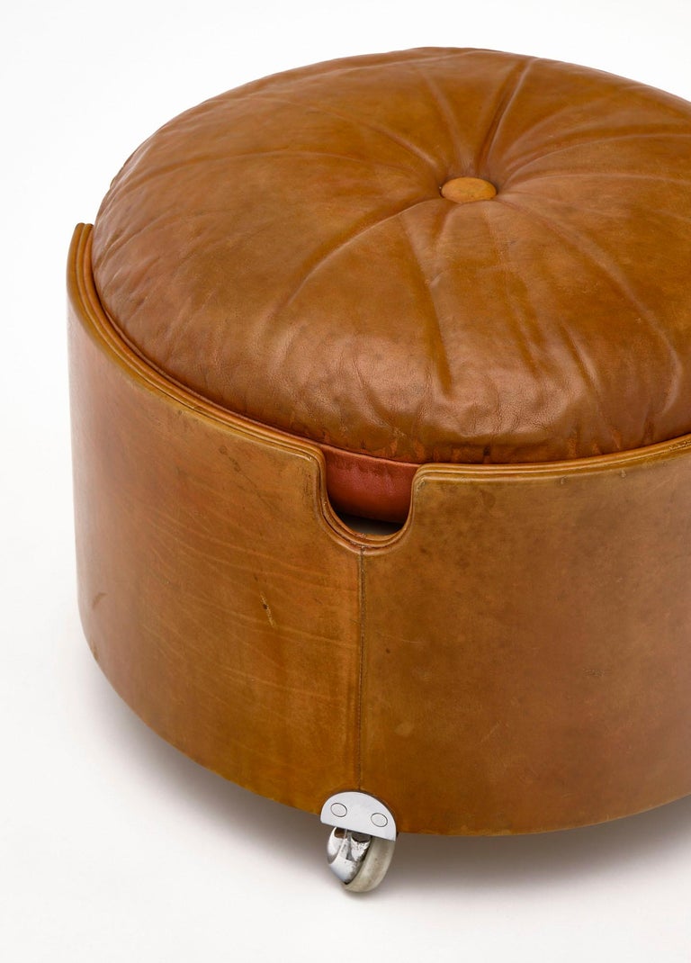 Leather Ottoman by Poltrona Frau at 1stDibs