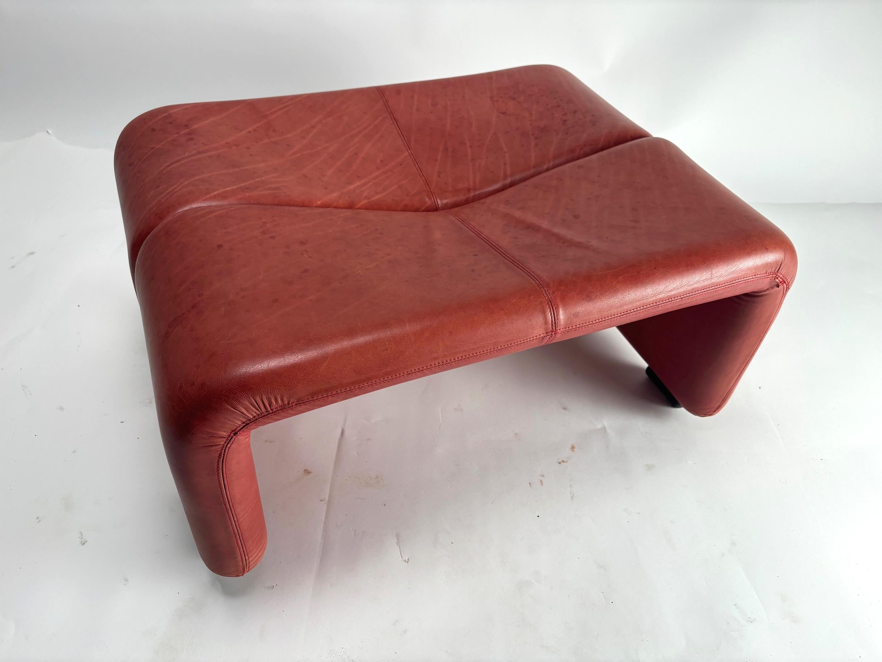 Leder Ottomane Coronado von Tobia Scarpa für B&B Italia, Italien im Angebot 2