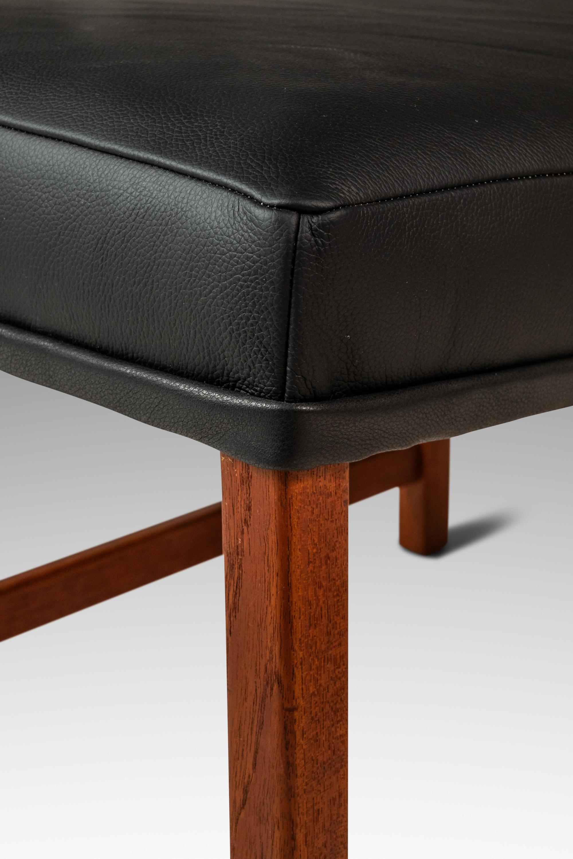 Ottoman / pouf en cuir par Ole Wanscher pour France & Søn, Danemark, c.C. années 1960 en vente 7