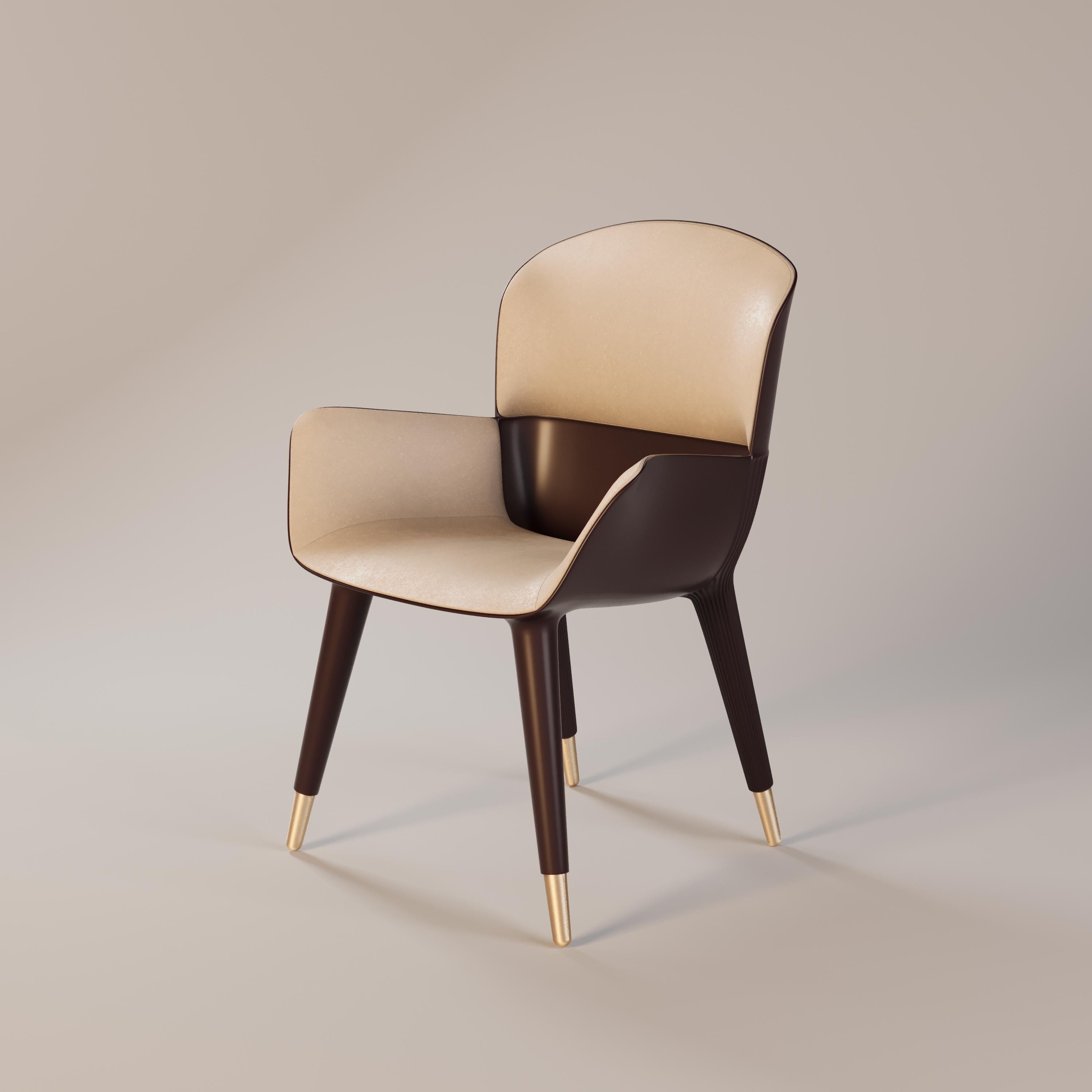 Fauteuil de salle à manger en cuir élégant pour les espaces élégants Neuf - En vente à Santo Tirso, PT