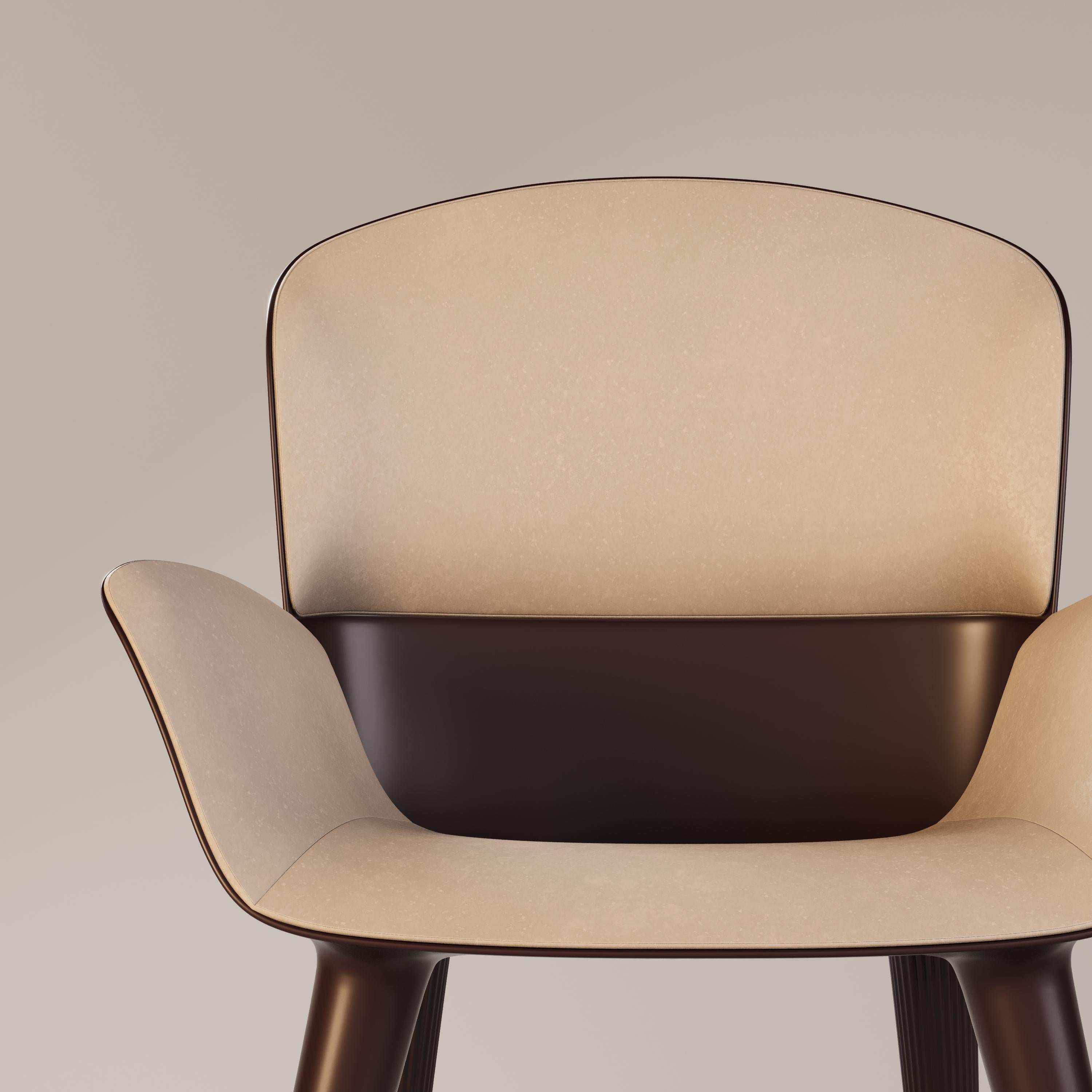 Acier inoxydable Fauteuil de salle à manger en cuir élégant pour les espaces élégants en vente