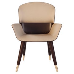 Elegante Sillón de Comedor de Piel para Exteriores para Espacios Elegantes