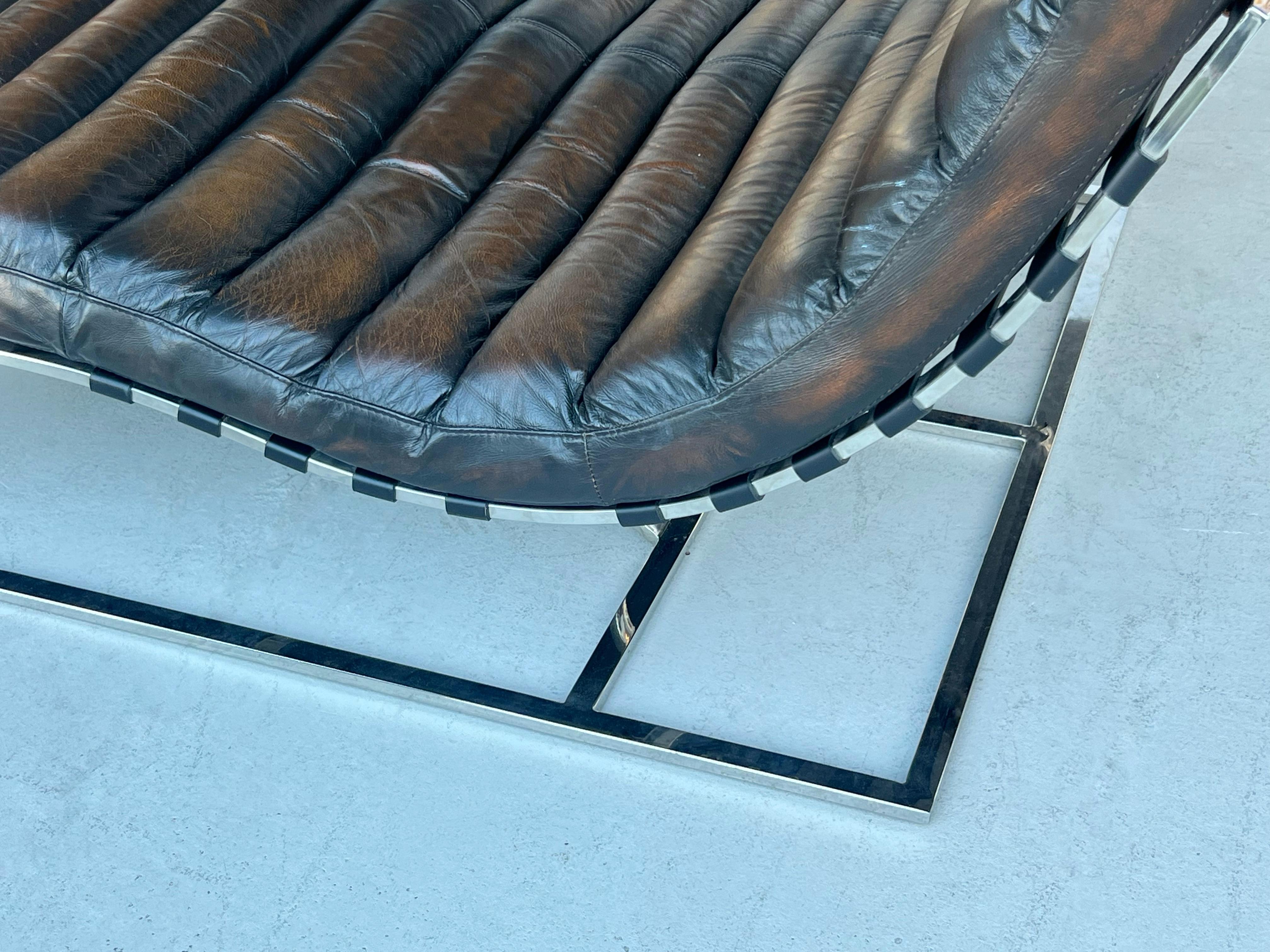 Leather Oviedo Double Chaise Lounge by RH For Sale 2