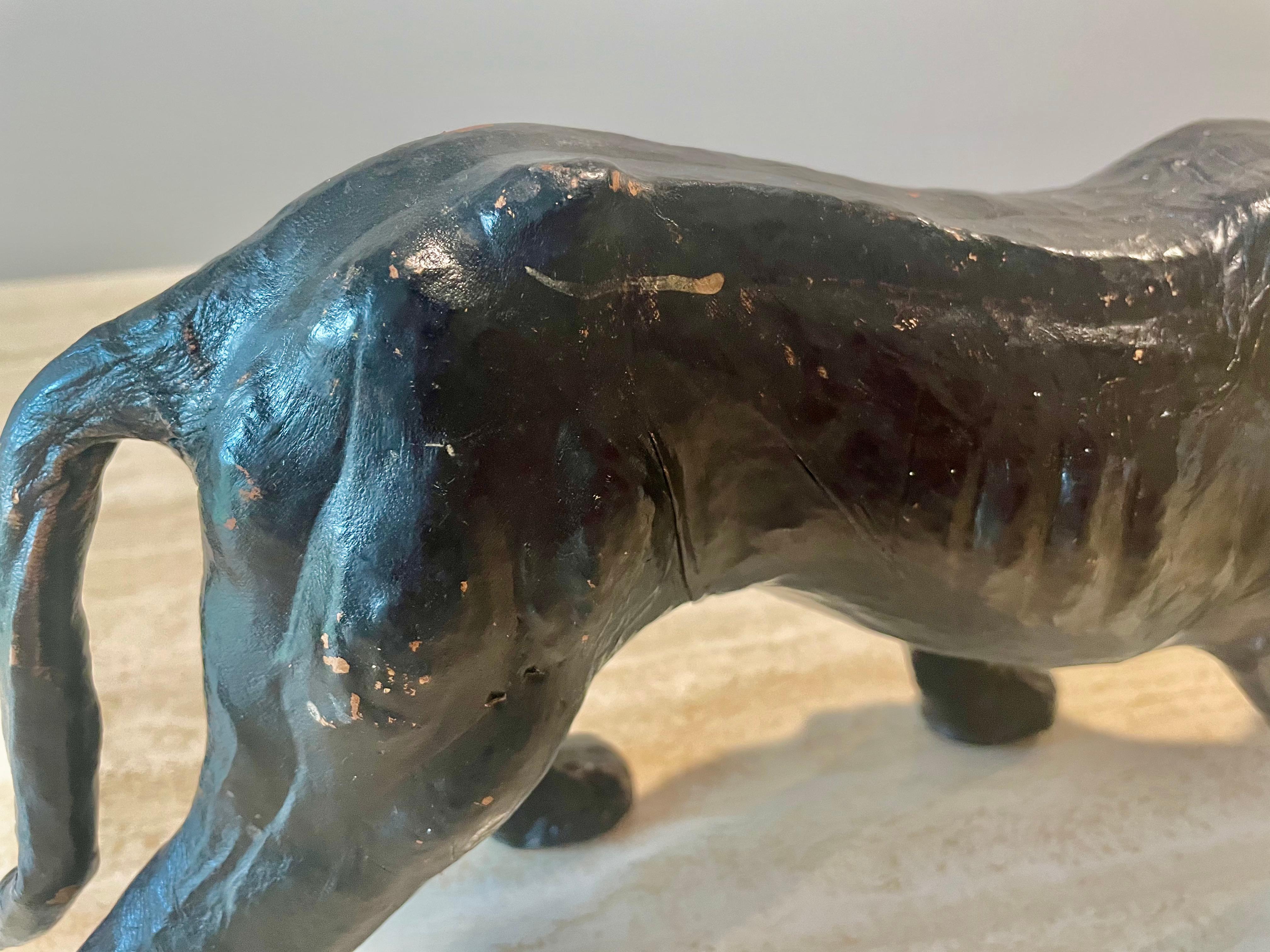 Leather Panther Sculpture For Sale 4