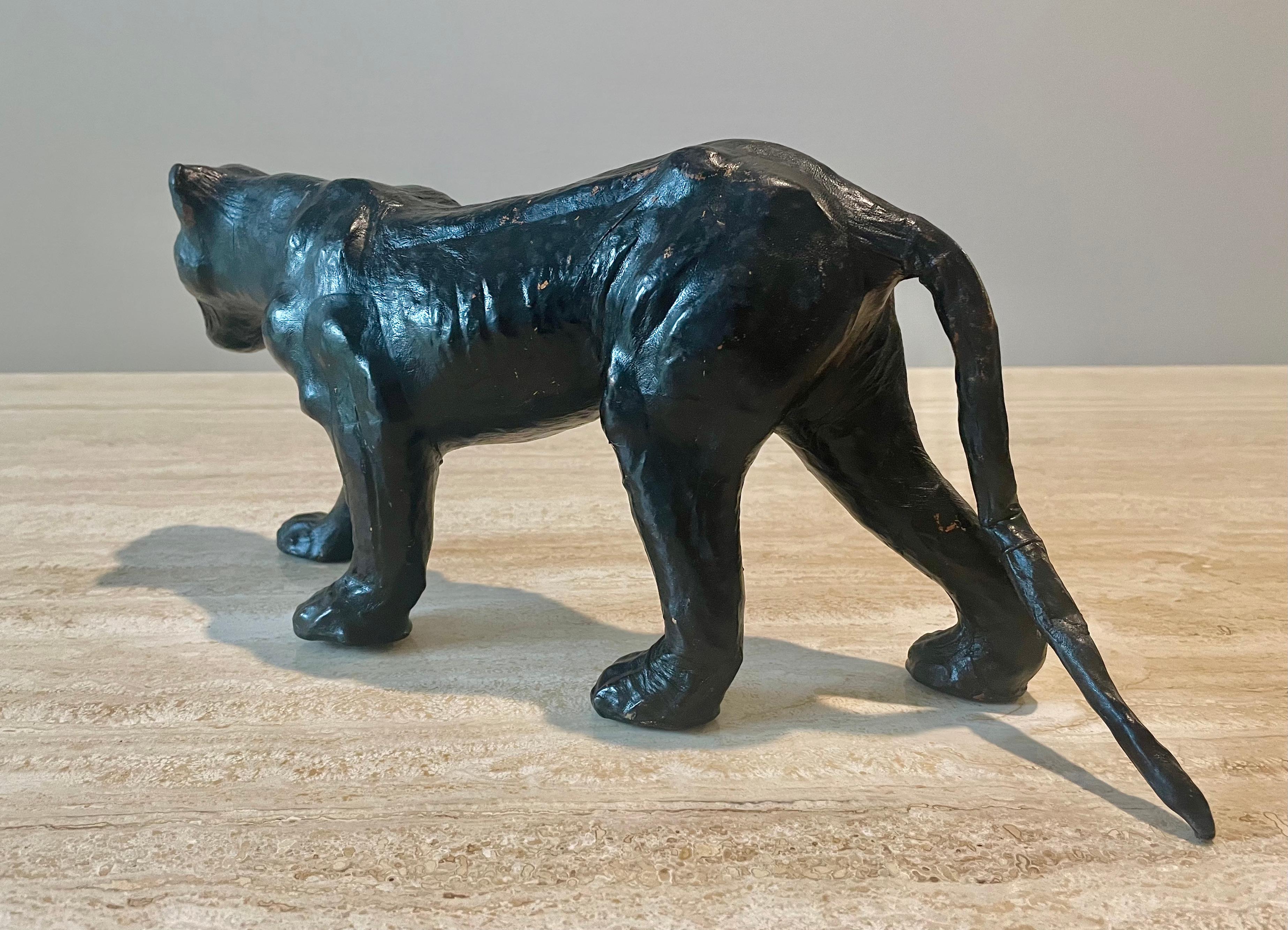 20th Century Leather Panther Sculpture For Sale